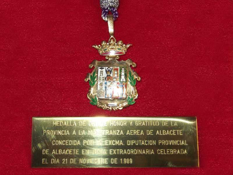 Medalla de Oro de Honor y Gratitud de la provincia concedida a la MAESAL por la Diputación Provincial de A ...