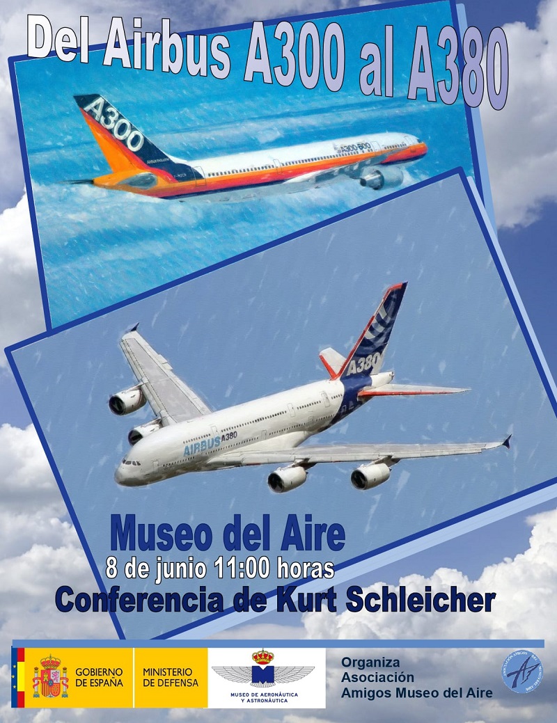 cartel de la exposición del Airbus A300 al A380