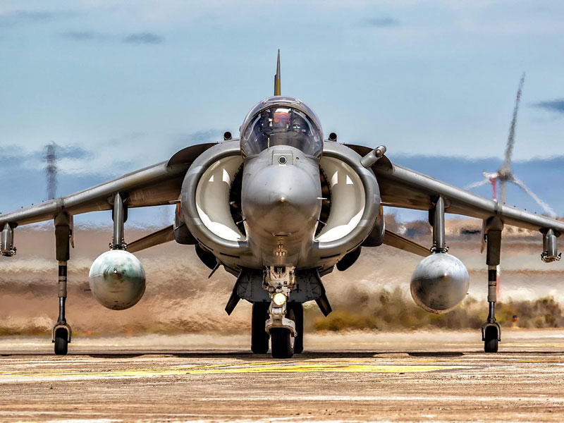 Vista frontal de Harrier