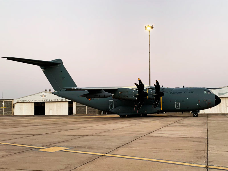 A400M en el Aerodromo Militar de Lanzarote